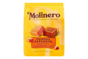 Вафлі з смаком солоної карамелі 200г Molinero