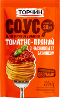Соус с чесноком и базиликом пастеризованный Томатно-пряный Торчин д/п 200г