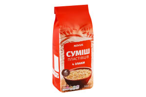 Смесь хлопьев быстрого приготовления 4 злака Novus м/у 500г
