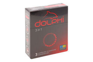 Презервативы в силиконовой смазке с накопителем 3in1 Dolphi 3шт