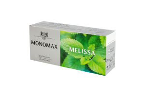 Чай трав'яний з додаванням чаю зеленого байхового дрібного та ароматом лимону Melissa Monomax к/у 25x1.5г