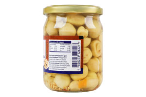 Шампиньоны целые маринованные стерилизованные с сахаром и подсластителем Metro Chef с/б 465г