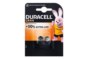 Элемент питания щелочной LR44 Duracell 2шт