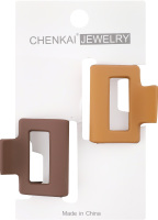 Заколка-краб д/волосся однотонна прямокутна 4*3,5см 2шт