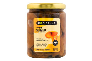 Гриби рижики мариновані стерилізовані Полісянка с/б 520г