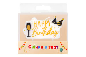 Свеча в торт Happy birthday Баннер Festa (Guangzhou) Co. Ltd 1шт