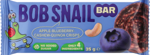 Батончик фруктово-ягідно-горіховий Яблуко-чорниця-кеш'ю-кріспи кіноа Bob Snail м/у 35г