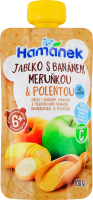 Пюре для детей от 6мес гомогенизированное из яблок, бананов, абрикосов и полентой с витамином С Hamanek д/п 100г