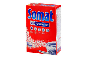 Соль для посудомоечных машин регенерационная 5в1 Power salt Somat 1.5кг