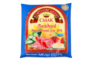 Соус майонезний 30% Лагідний Королівський смак м/у 340г