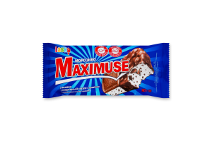 Мороженое 12% с комбинированным составом сырья с печеньем в кондитерской глазури с арахисом Maximuse Laska м/у 90г
