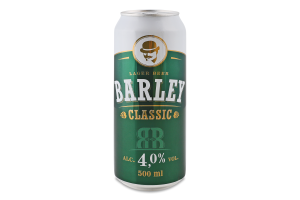 Пиво 0.5л 4% світле фільтроване пастеризоване Classic Barley з/б