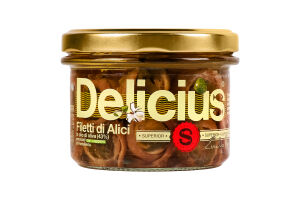 Анчоуси Delicius філе скруч з каперс оливк олії