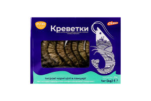 Креветки Сільпо тигр чорн цілі панц сир гл см21/30