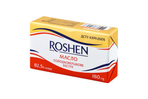 Масло сладкосливочное 82.5% Экстра Roshen м/у 180г