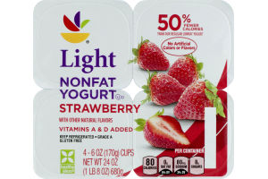 Ahold Nonfat Yogurt Light Strawberry - 4 CT