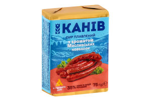 Сир плавлений з ароматом мисливських ковбасок 35% 75г Канів 1971