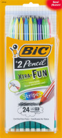 BiC Xtra-Fun #2 Pencil Stripes - 24 CT