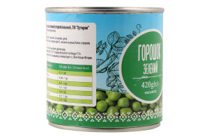 Горошок зелений 420г ж/б Хуторок