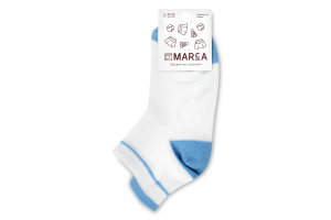 Носки спортивные женские Marca №Ж311 23-25 бело-голубые