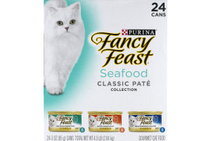 Purina Fancy Feast Cat Food Classic Pate Collection Seafood - 24 CT