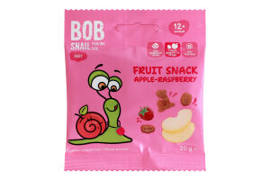 Снек фруктово-ягідний для дітей від 12міс Apple-raspberry Baby Bob Snail м/у 20г
