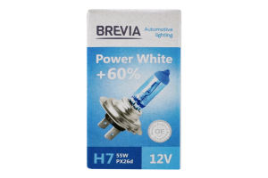 Лампа галогенова Power White H7 12V 55W 4300K Brevia