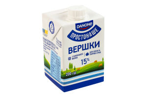 Вершки 15% стерилізовані Простонаше т/п 200г