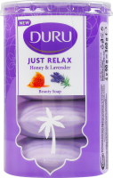 Мило косметичне з екстрактом меду та ароматом лаванди Just relax Duru 4х90г