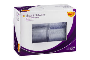 Ahold Elegant Flatware Crystal Clear Plastic - 300 CT