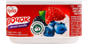 Творожок 5% взбитый с наполнителем фруктовым Лесные ягоды Чудо ст 100г