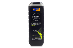 Гель для душу для тіла, обличчя та волосся 3в1 Sport Deep Nivea Men 500мл