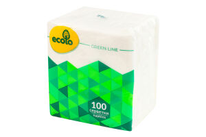 Салфетки бумажные 240х210мм Green line Ecolo 100шт