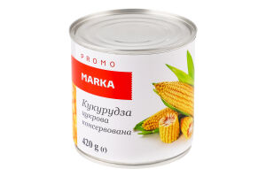 Кукуруза сахарная из целых зерен консервированная стерилизованная Marka Promo в/с ж/б 420г