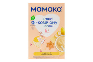 Каша молочная сухая для детей от 6мес на козьем молоке пшеничная с грушей и бананом Мамако к/у 200г