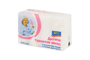 Мило туалетне тверде з перших днів життя марки Д Дитяче з екстрактом череди aro 4х70г