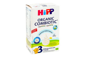 Смесь молочная сухая для детей от 12мес 3 Organic combiotic Hipp к/у 500г