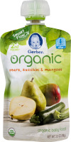 Gerber Organic Baby Food Pears, Zucchini & Mangoes