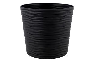 Горщик д/квітів Фьюжн 1,6л граніт з вставкою низький d16*14,5см арт115087 Алеана