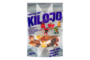 Суміш кокос слайсами, манго різане, мигдаль сушений, родзинки Джамбо, ягоди годжі Tropical mix Kilojo д/п 100г