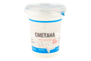 Сметана 15% 340г стакан Milk Visit