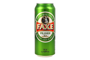 Пиво Faxe Pilsner світле фільтроване з/б