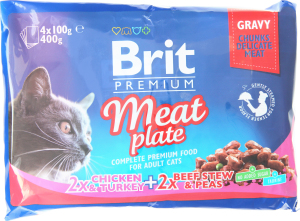 Корм Brit premium Meat plate 2х2 4*100г