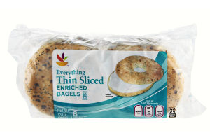 Ahold Thin Sliced Everything Enriched Bagels - 8 CT