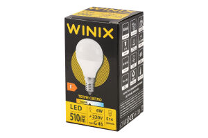 Лампа теплый свет G45 6W E14 3000K LED Winix 1шт