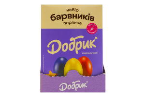 Набор Красители пищевые перламутровые желеобразные 3х3г + перчатки 1пара + 1 блок полосок Жемчужина Добрик к/у 1шт