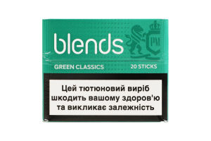 Изделие табакосодержащее для электрического нагревания с фильтром Blends Classics Green 20шт