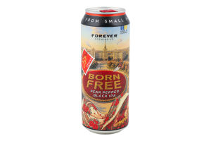 Пиво Born Free Pear Pepper Black IPA темне нефільтроване 7% 0,5л ж/б Forever