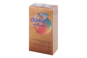 Презервативы из синтетического латекса с силиконовой смазкой Натуральные ощущения Durex 12шт