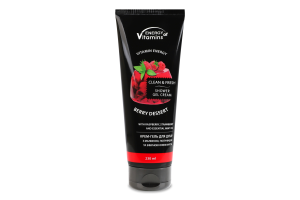 Крем-гель для душа с малиной, клубникой и эфирным маслом мяты Berry dessert Energy of vitamins 230мл